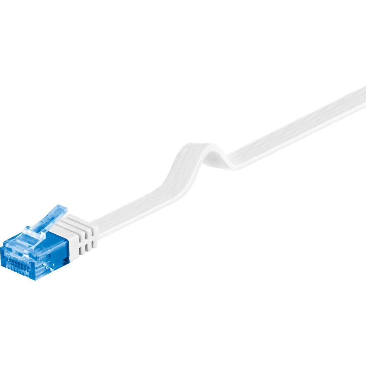 Goobay CAT 6A flat-patch kabel U/UTP, hvit