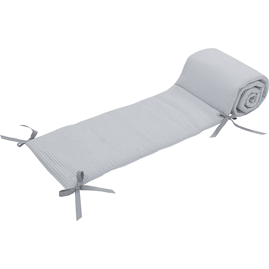 Ullenboom Patchwork-Nestchen Waffelpiqué für Babybett 140x70 cm Grau (210 cm Kopfbereich)
