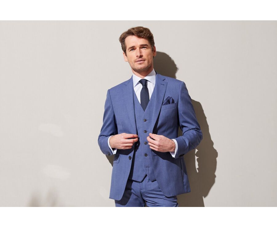 Veste de costume homme Bleu clair Chiné - LAZARE