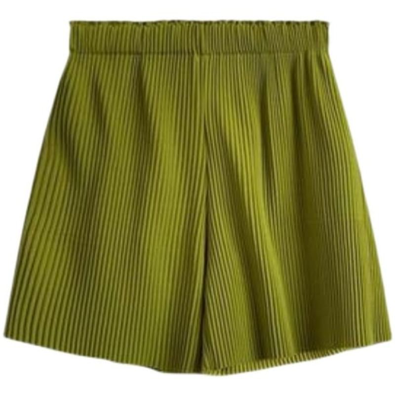 Alhambra - Hoge taille effen geribbelde shorts