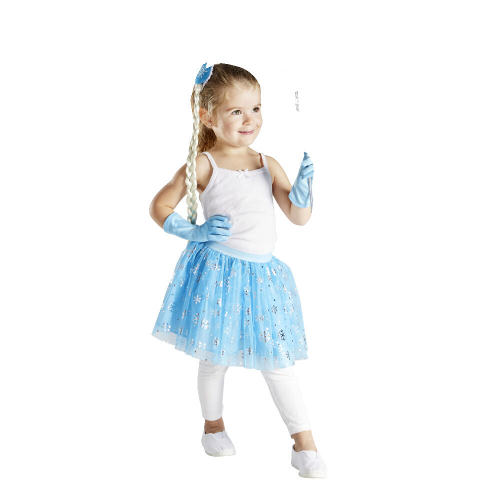 Déguisement fille 4/6 ans princesse des neiges bleue 4 pièces