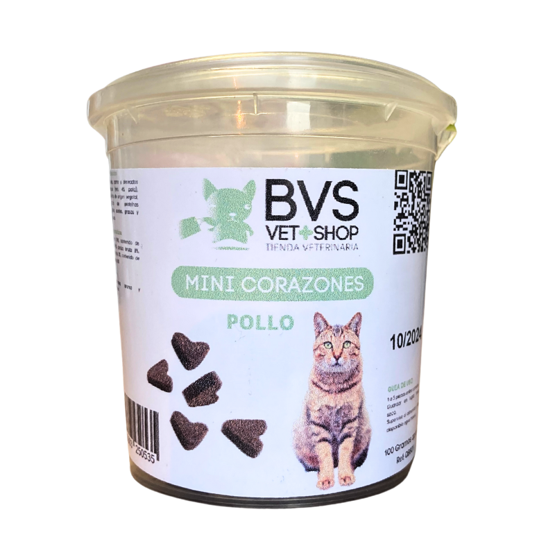 Petiscos para Gatos BVS Mini Corações de Frango | Deliciosos Petiscos em Mini Corações de Frango para Gatos