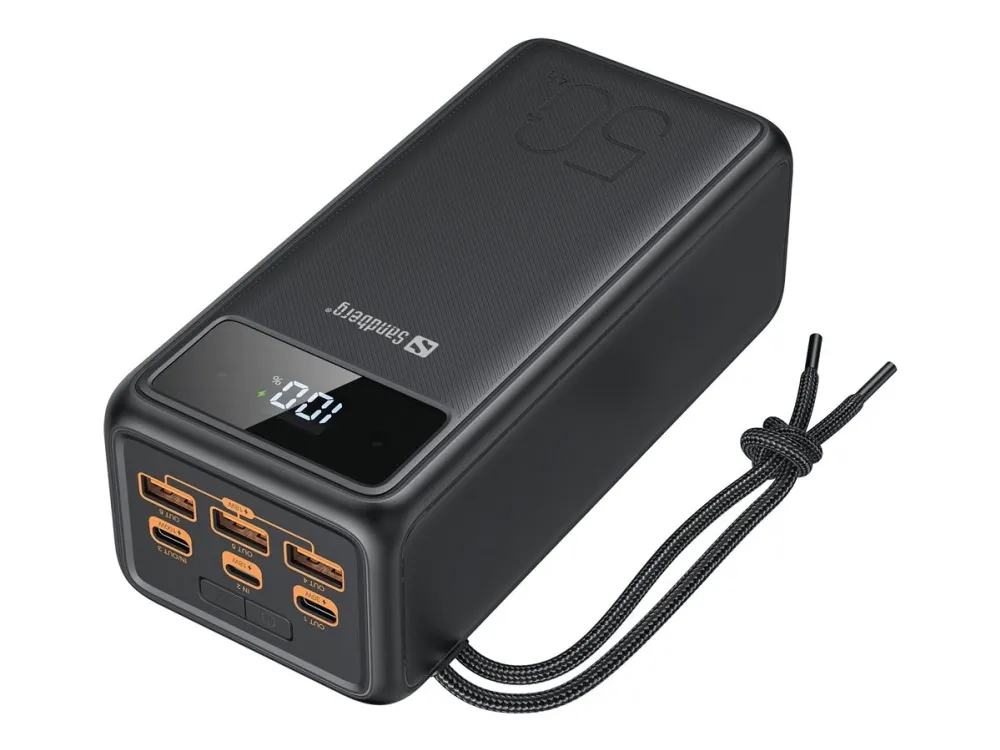 Sandberg Active - Powerbank - 50000 mAh - 185 Wh - 5 A - 3 output-stikforbindelser (USB) - på kabel: USB-C