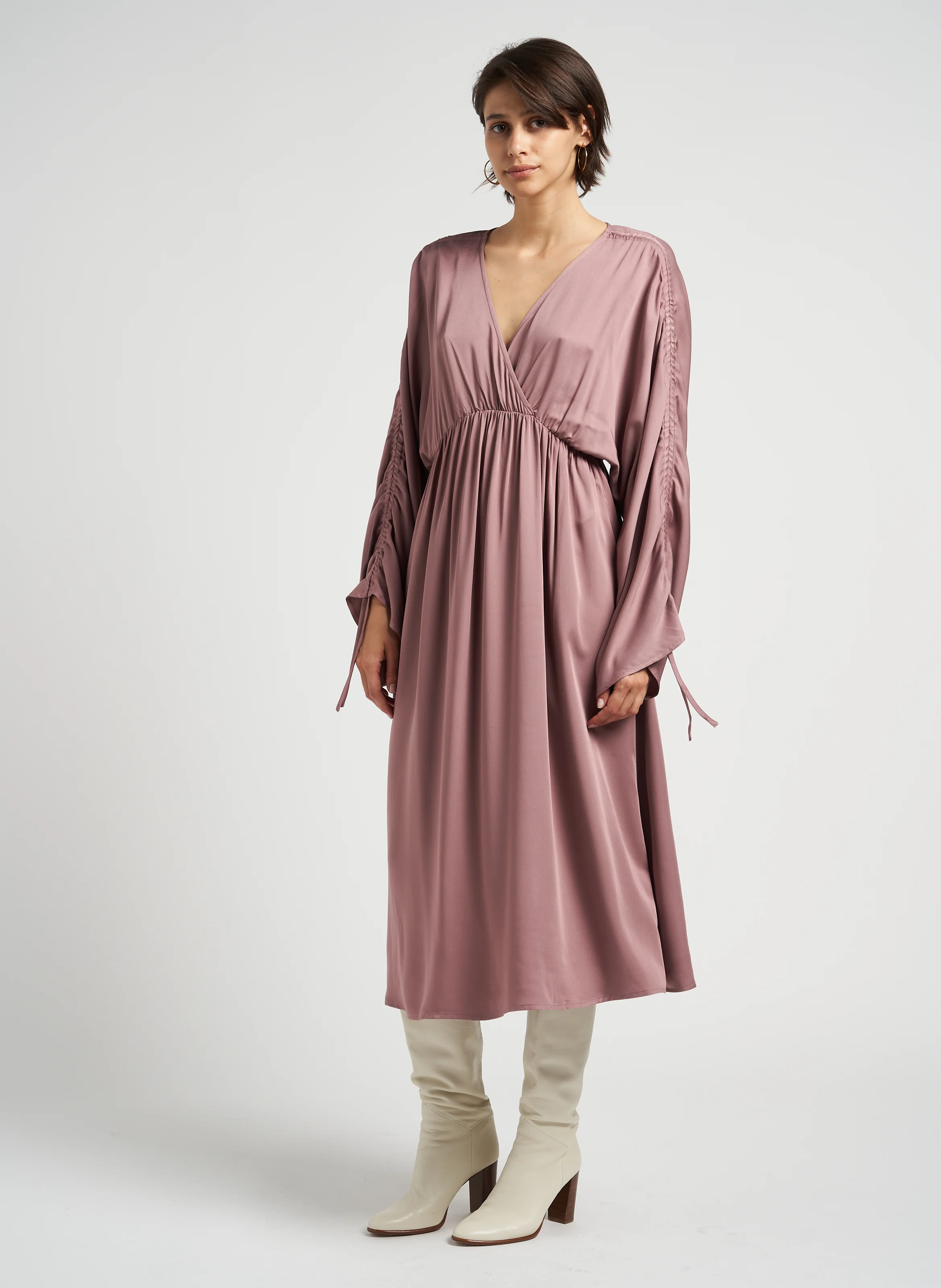MATEA - Robe midi col v | Violet