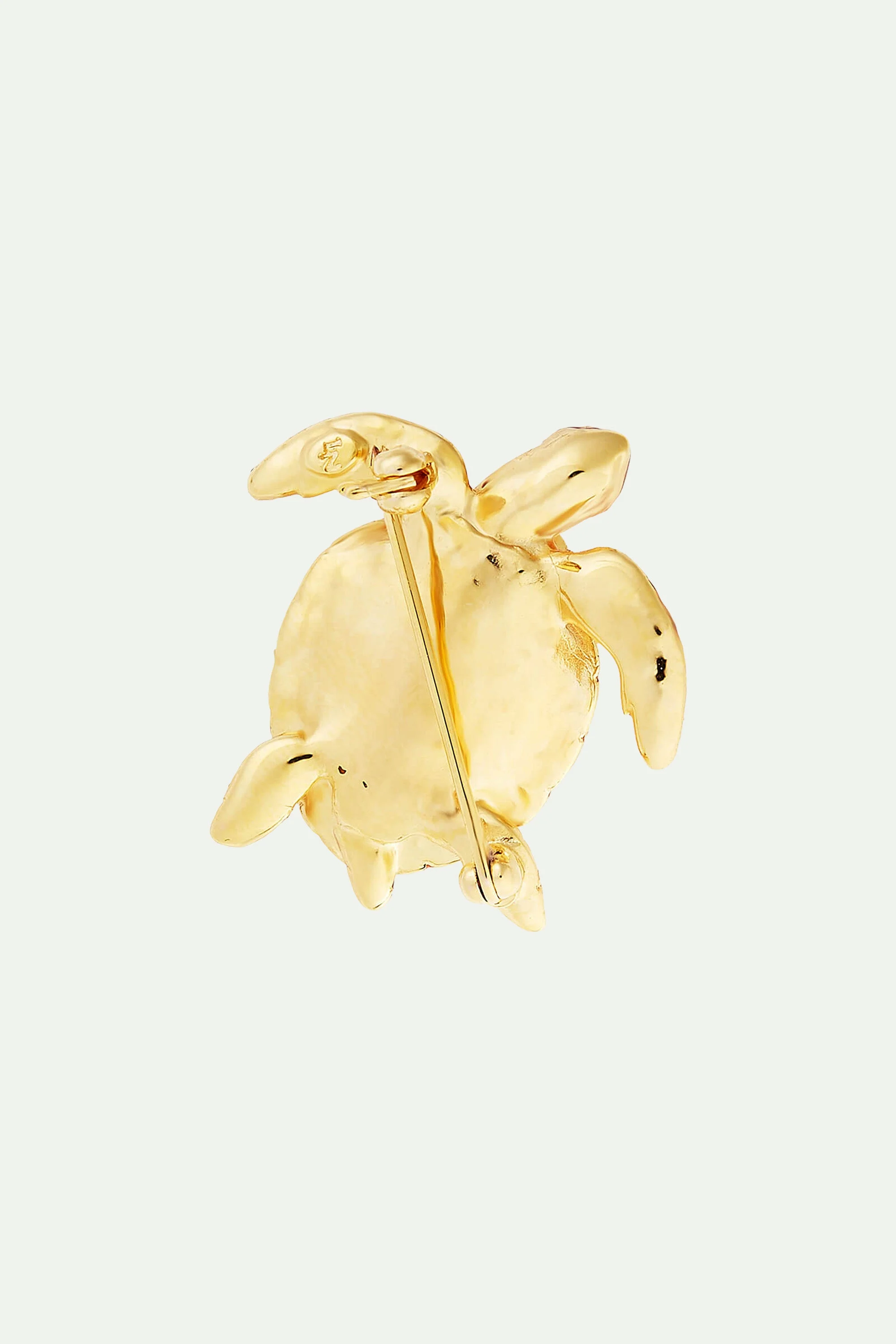 Broche tortue carapace mouchetée | Marron