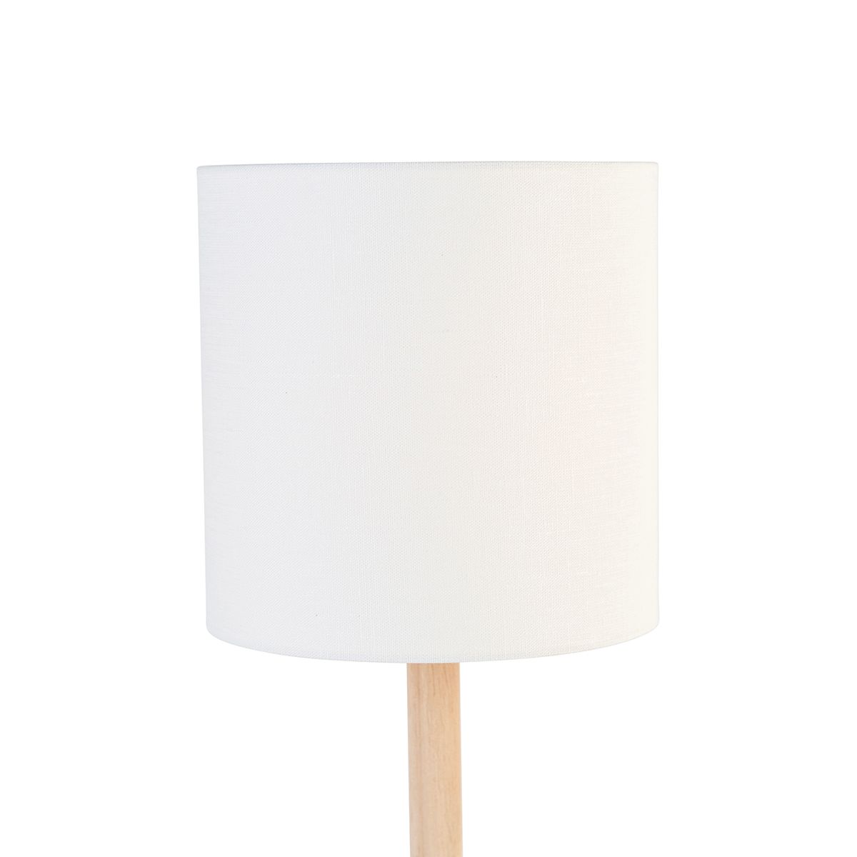 Landelijke tafellamp hout met witte kap - Mels