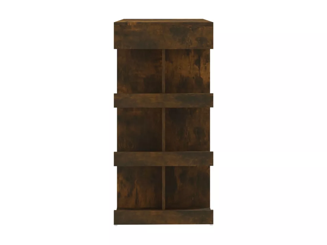 Table de bar et étagère de rangement Chêne fumé 100x50x101,5 cm