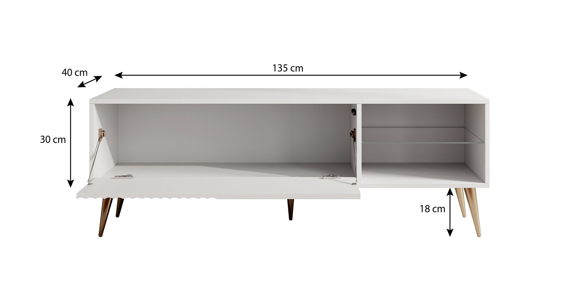 Meubella - TV-Meubel Winq  - Antraciet - 135 cm