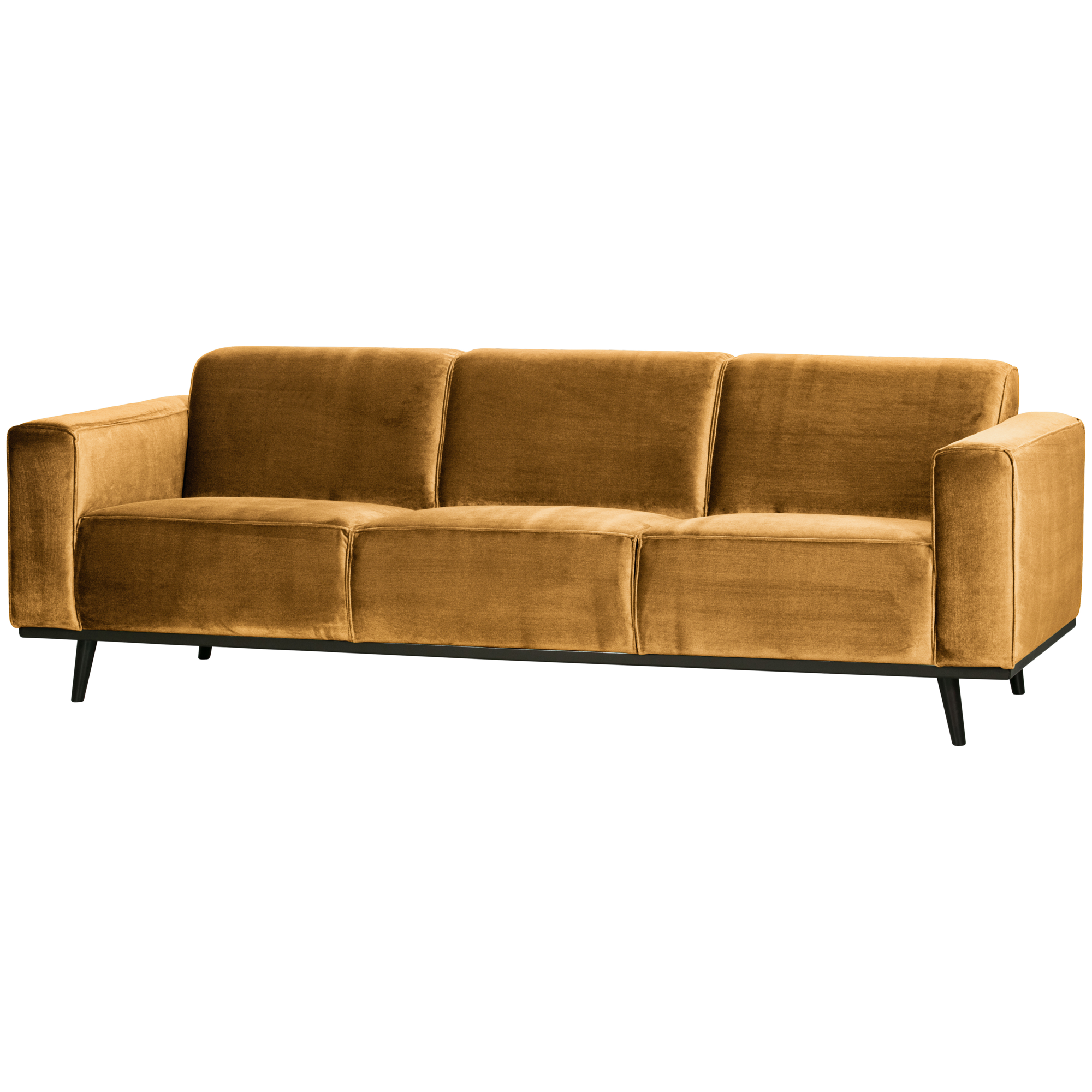 3-zits bank Statement Statement 3-zits Bank - 230 cm - Fluweel - Honinggeel