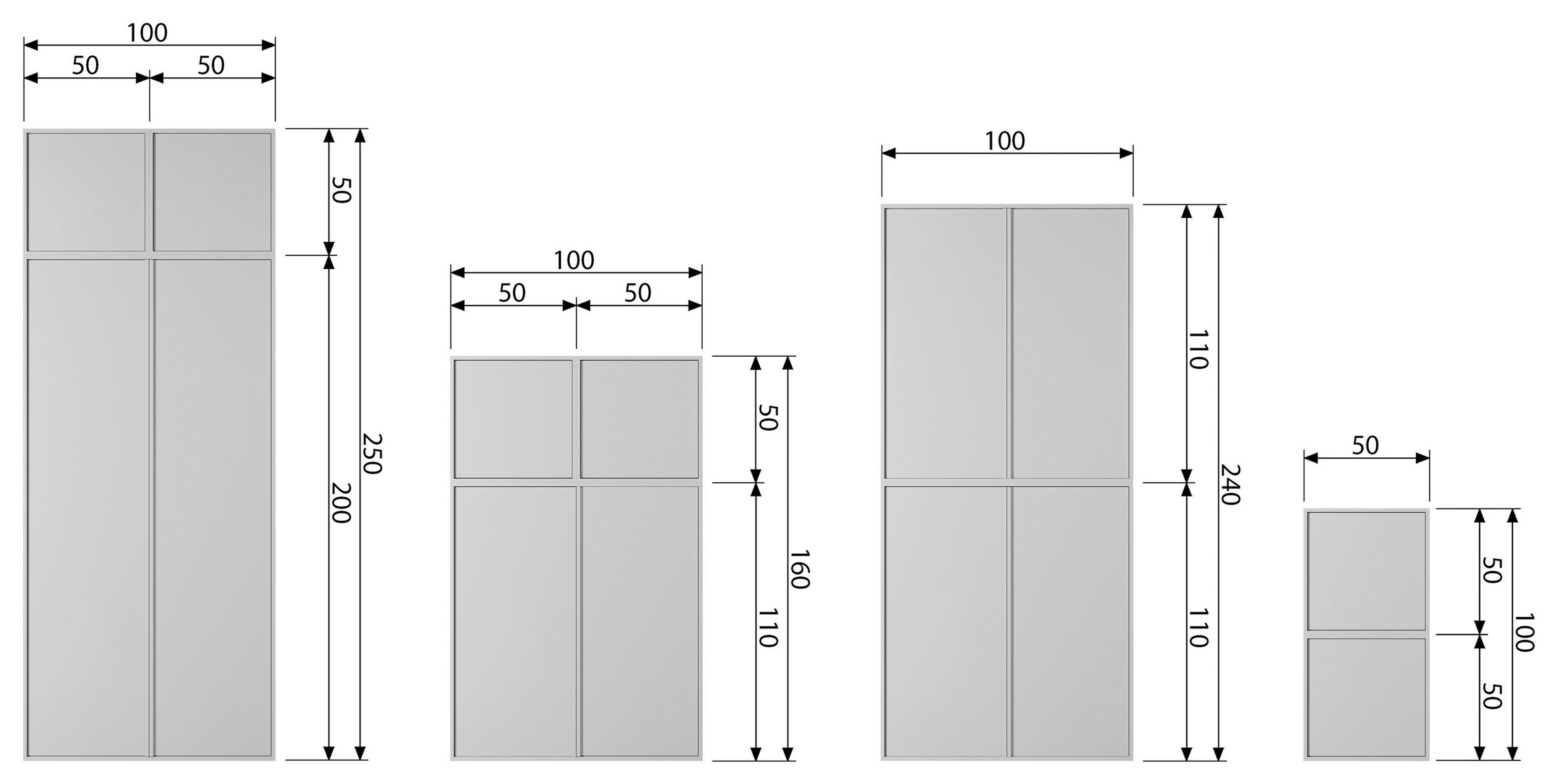 WOOOD Highboard »Daily Hochkommode« Kommode mit Push-to-Open Funktion, Höhe 110 cm, Breite 50 cm