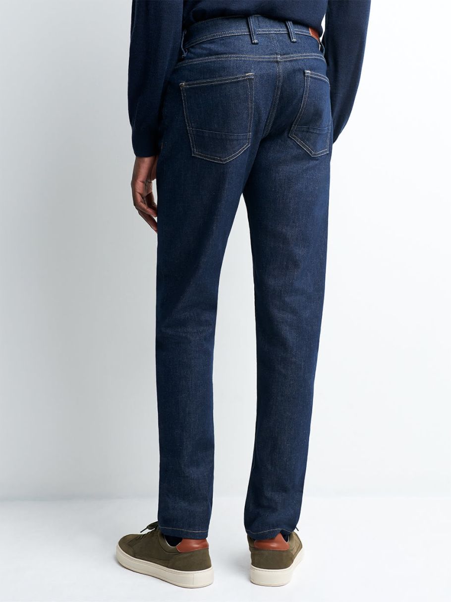 Jean regular en coton élasthane brut