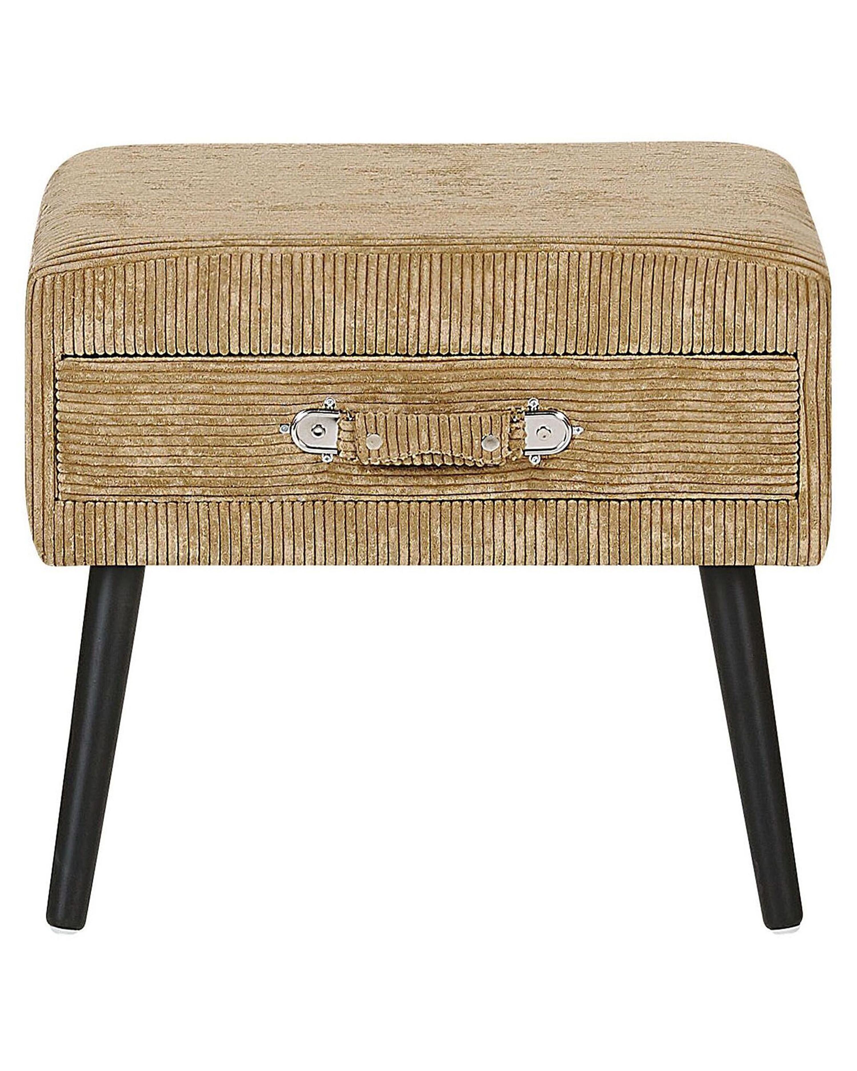 Nachtkastje met 1 lade EUROSTAR Corduroy Zandbeige
