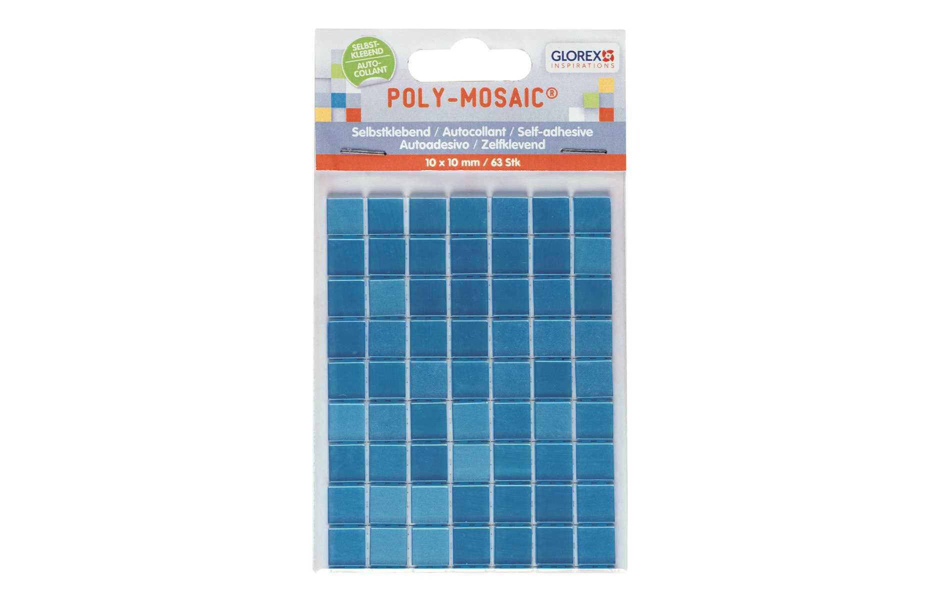 Selbstklebendes Mosaik Poly-Mosaic 10 mm HellblauSelbstklebendes Kunststoff-Mosaik, hellblau
