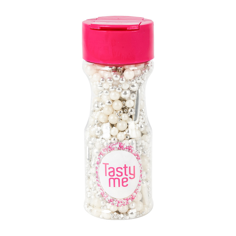 Tasty Me medley shiny happy people - wit/zilver - 80 gram