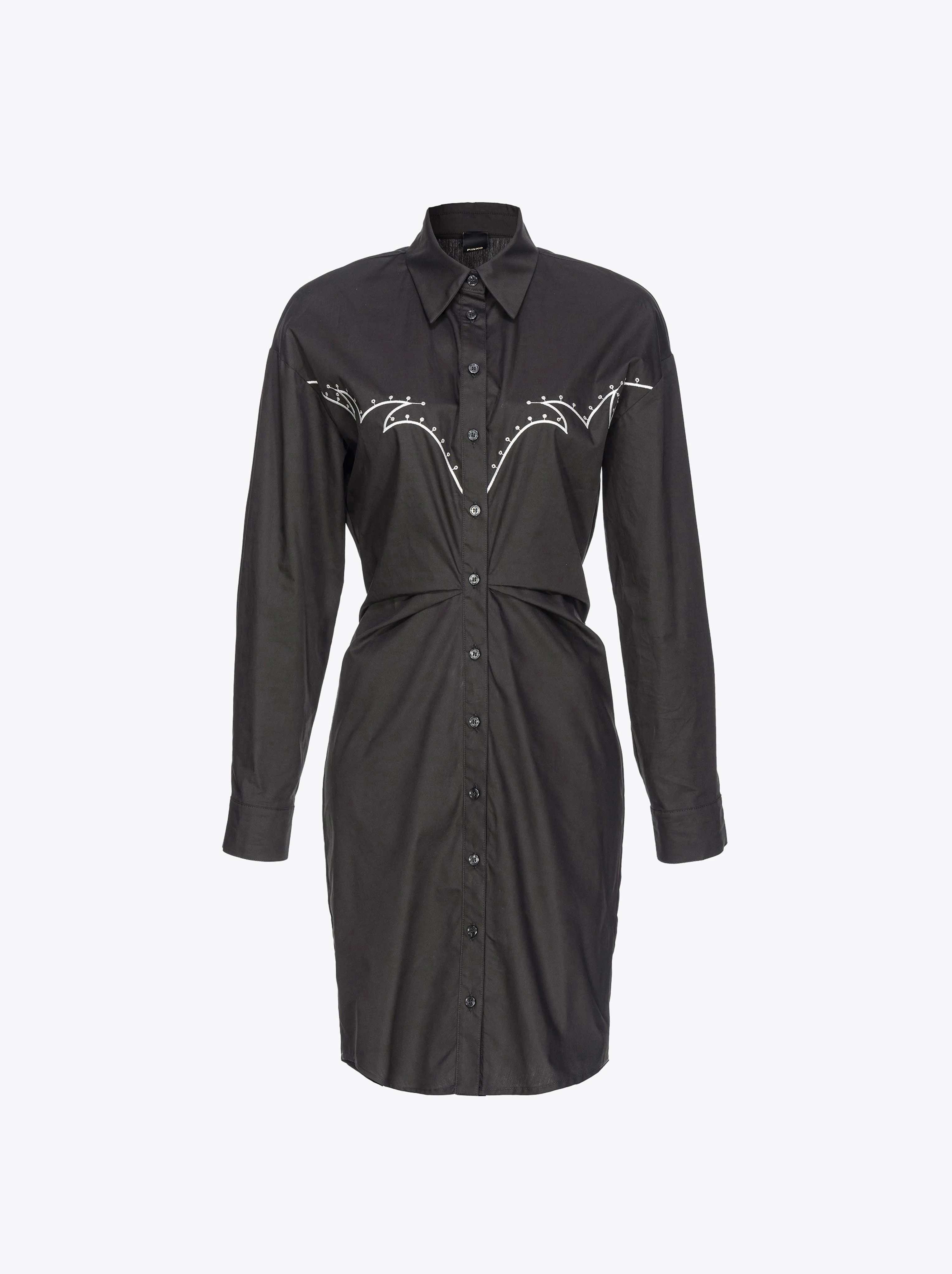 Mini-robe chemise avec broderie style western | Multicolore