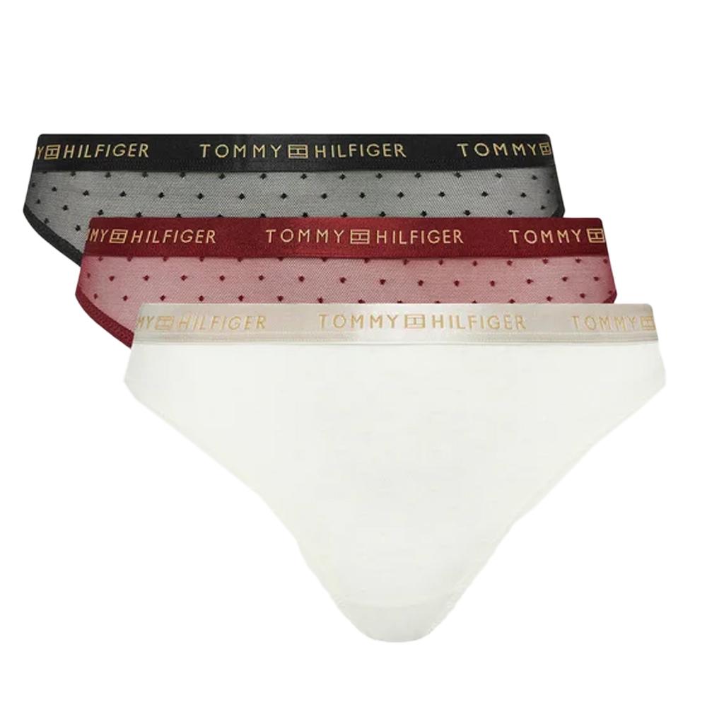 Tommy Hilfiger Lot de 3 Strings Blanc/Rouge/Noir Femme Tommy Hilfiger Thong