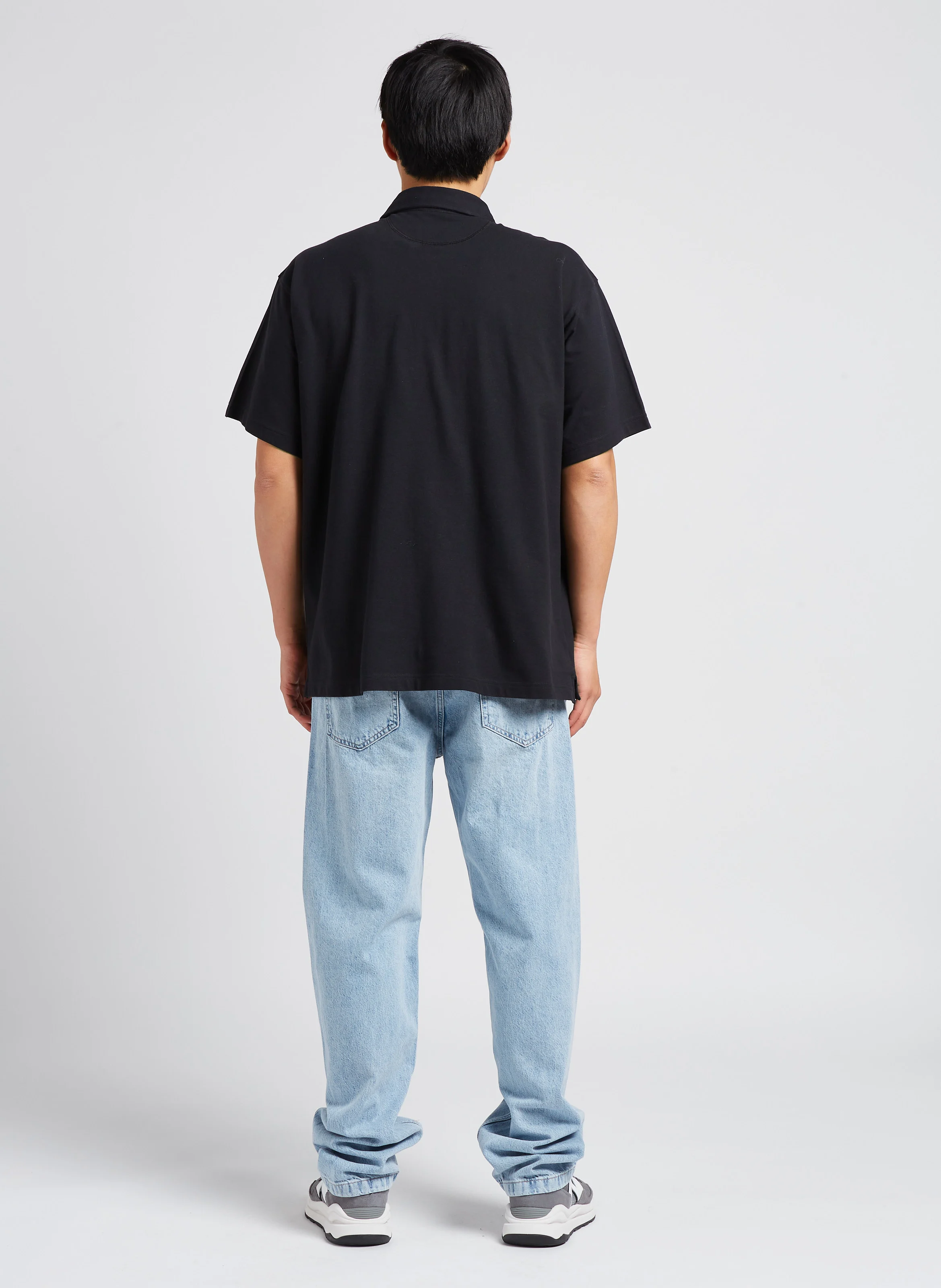 Polo col classique en coton| Noir