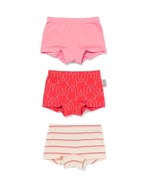 boxer Miffy en coton extensible pour enfant - 3 pièces rose