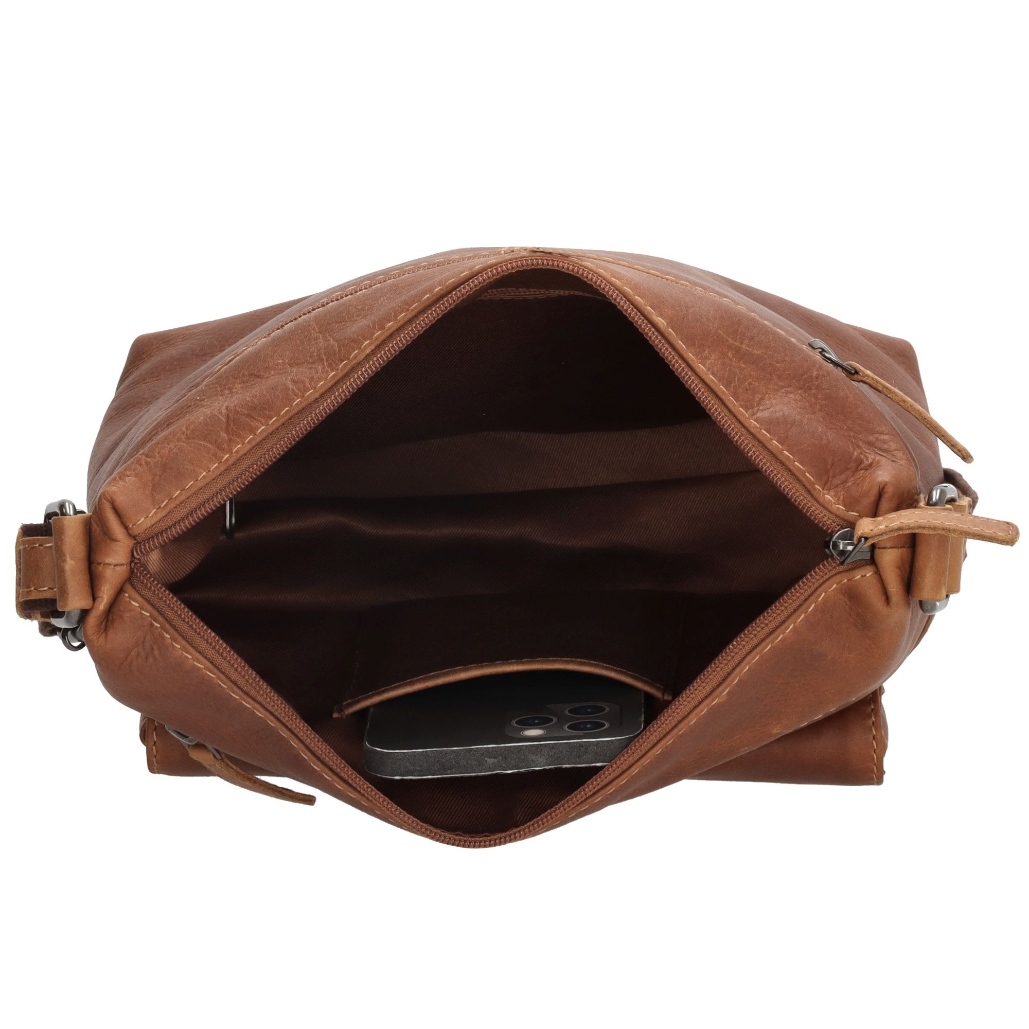 Hide & Stitches Japura Schoudertas Cognac
