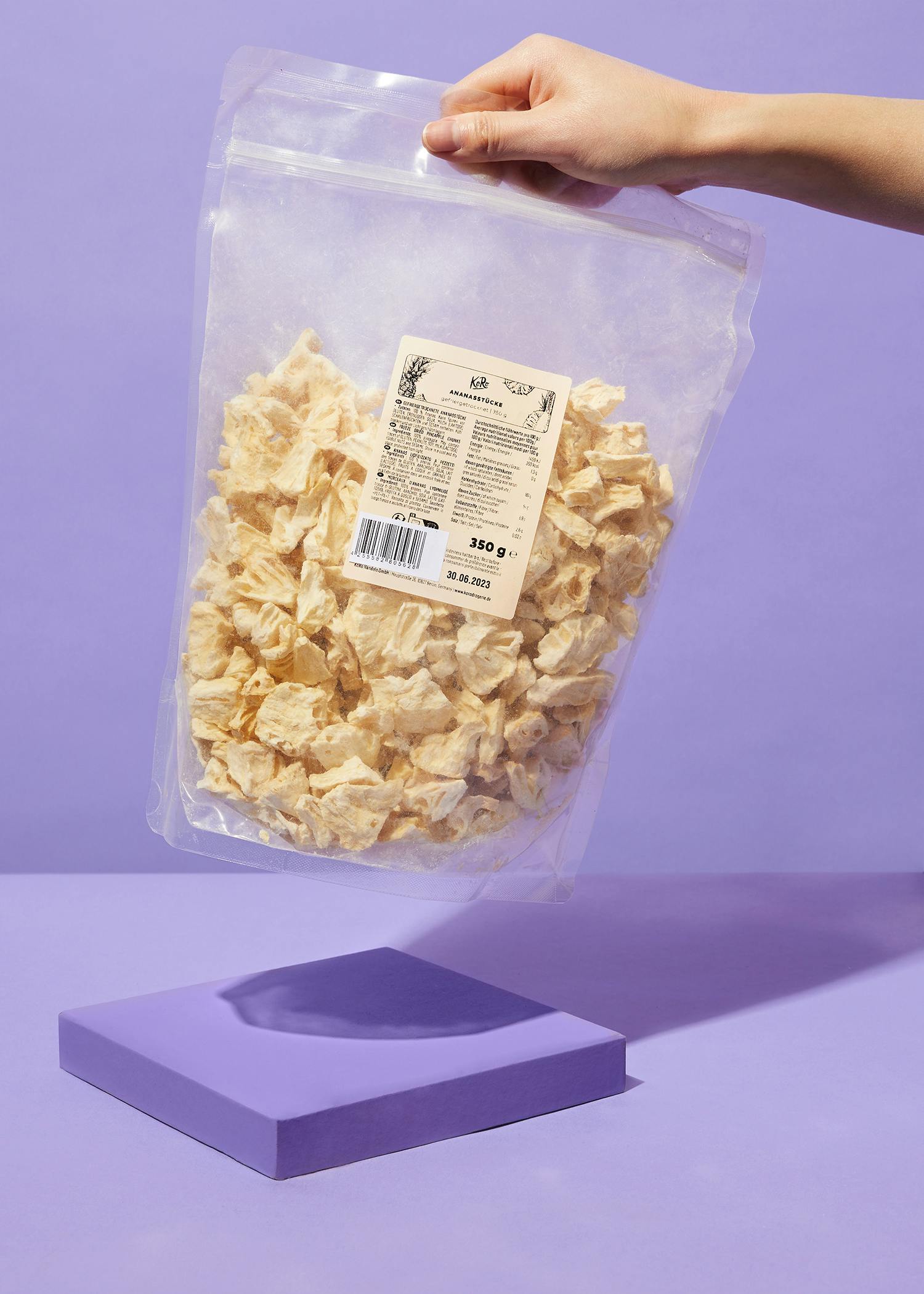Gefriergetrocknete Ananasstücke 350 g