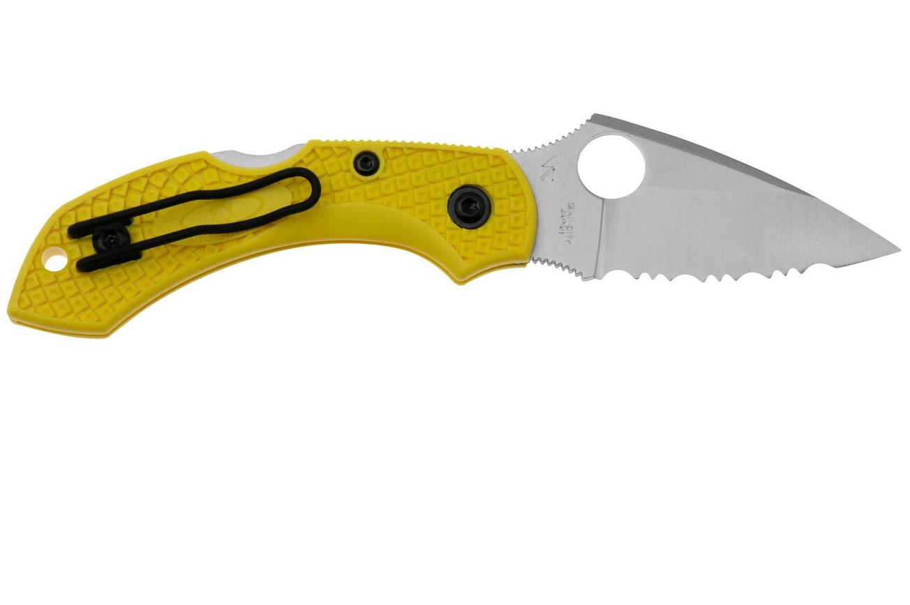 Spyderco Dragonfly 2 Salt H-2 C28SYL2 Yellow FRN, serrated zakmes