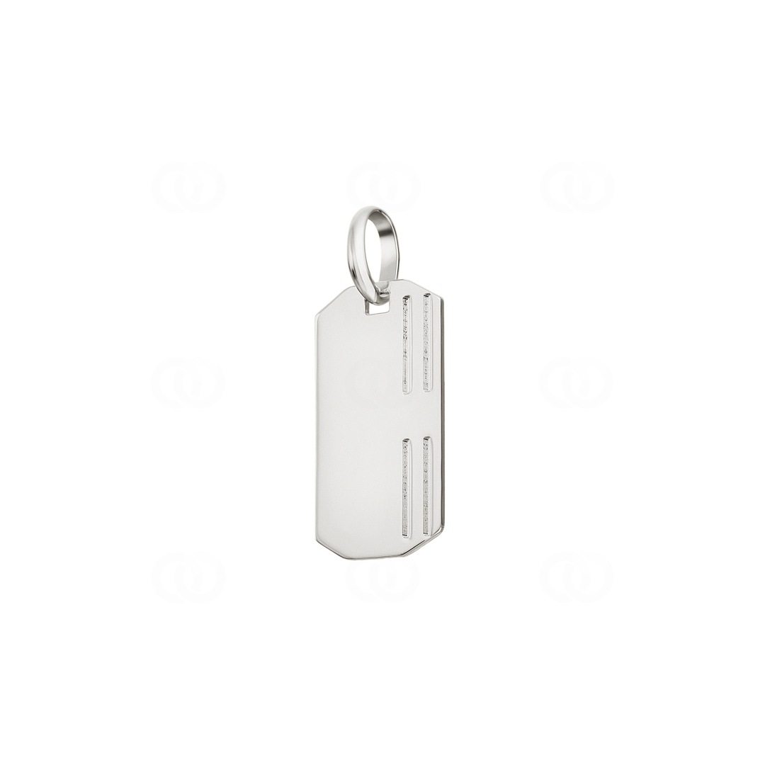 Plakette 925 Silber rhodiniert 16x31mm