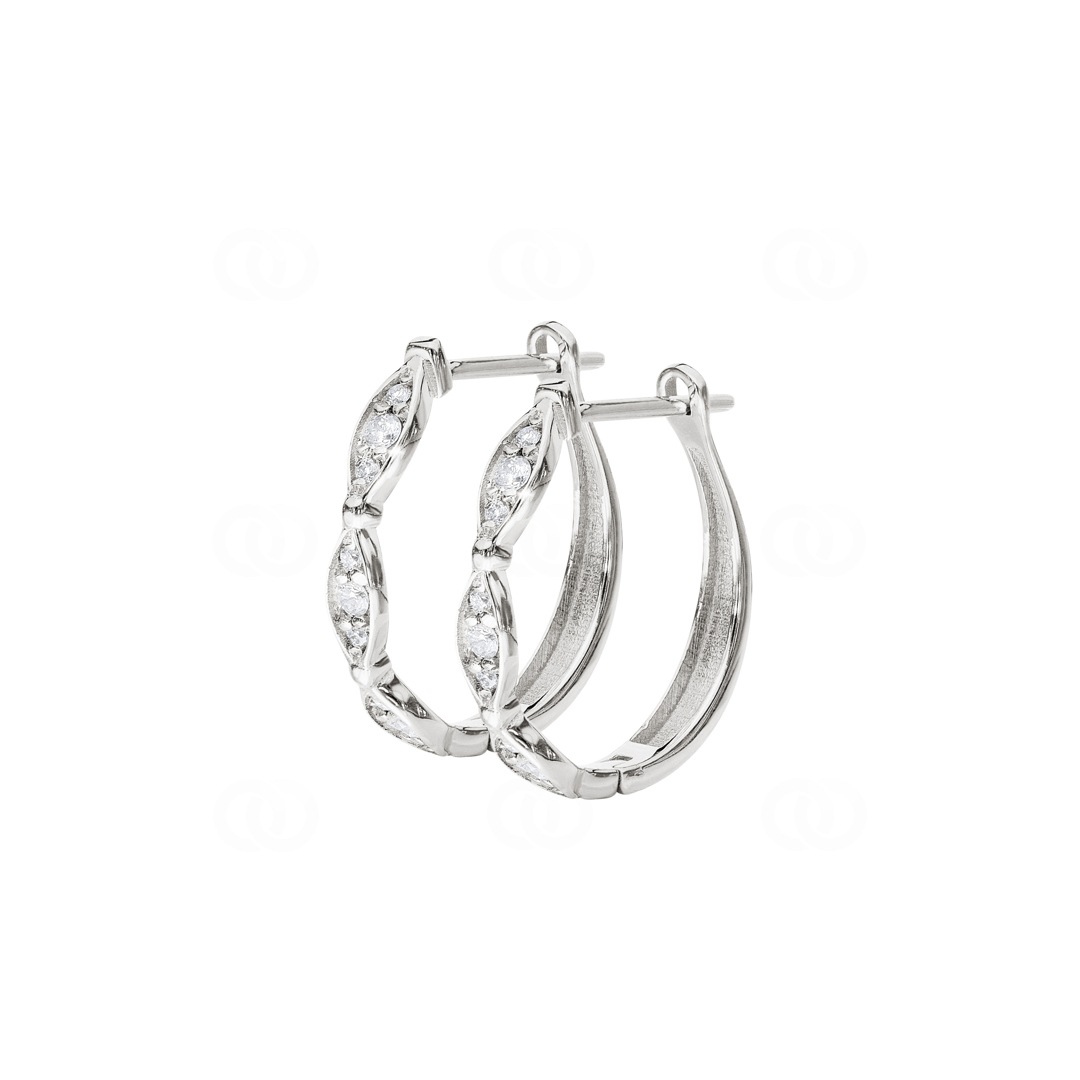 0.19 Karat Diamant-Kreolen 750/18 K Weissgold