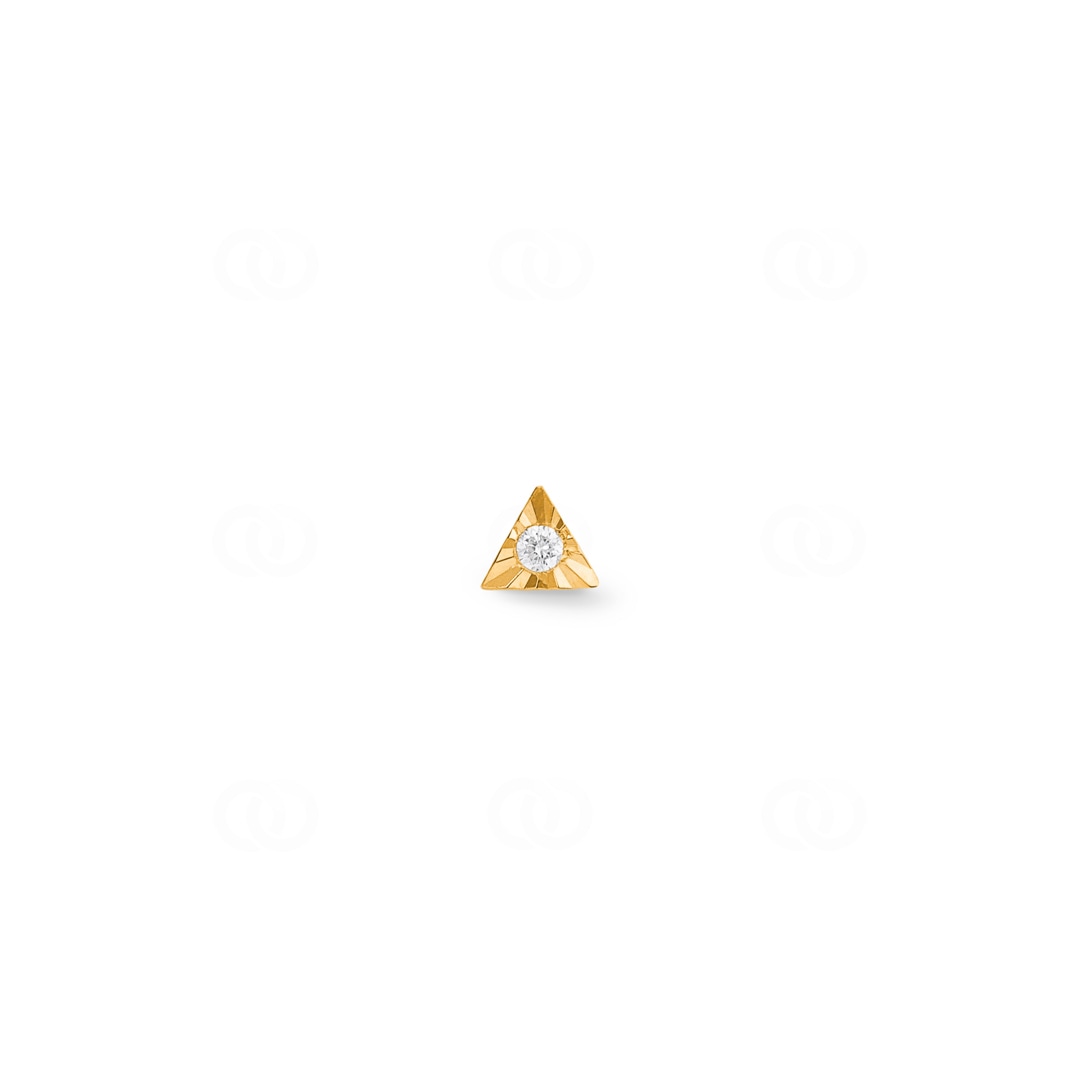 Nasenstecker Kugel 750/18 K Gelbgold mit Diamant 0.01ct H/Si