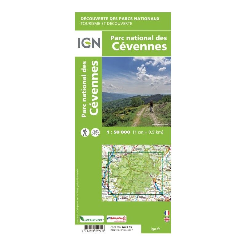 Le Parc National Des Cévennes - Carte topographique