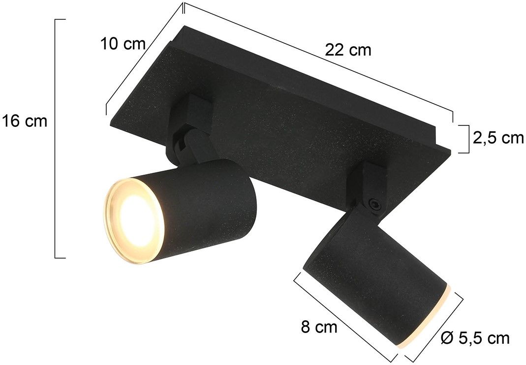 Plafondlamp 3060ZW Points Noirs B22 x D10 cm