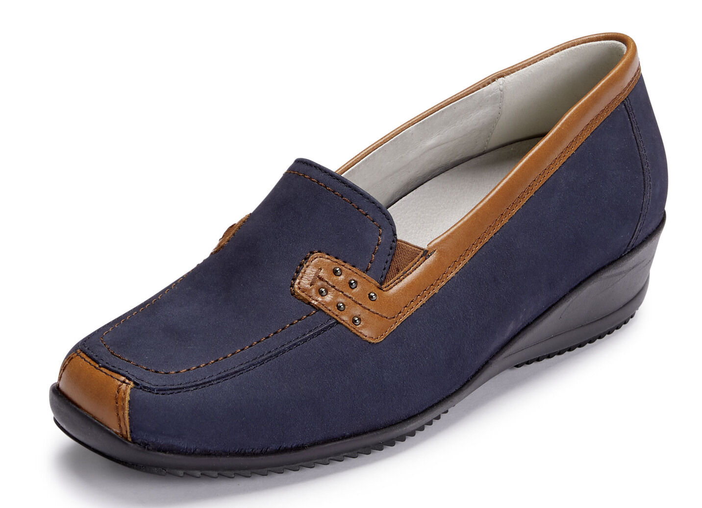 Waldläufer, bequeme Damen-Slipper, Weite H, mit herausnehmbarem Fussbett