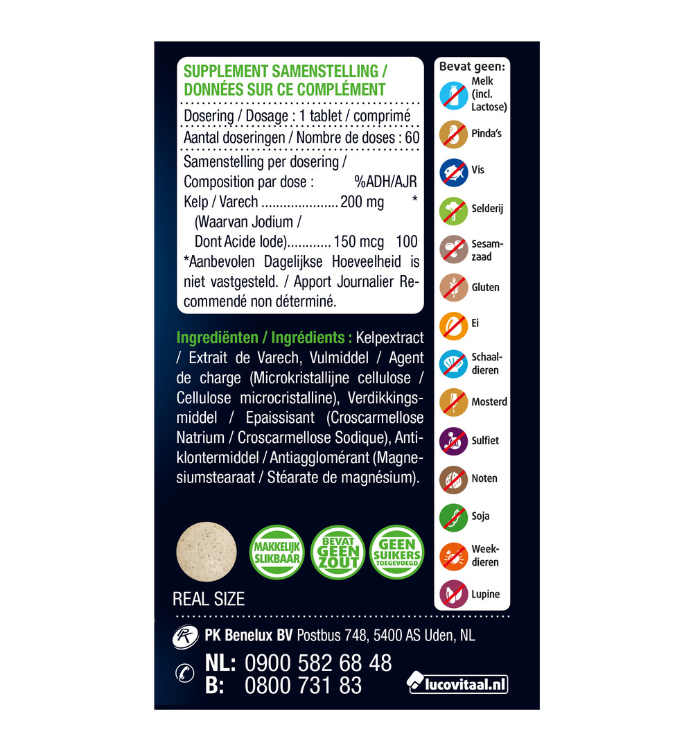 Lucovitaal Pure Kelp (60 tabletten)