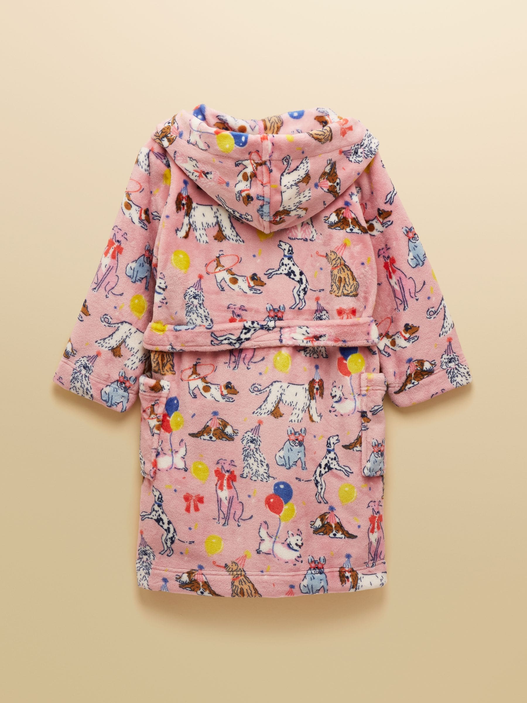Roze met hondenprint - Joules Snug-kamerjas voor meisjes