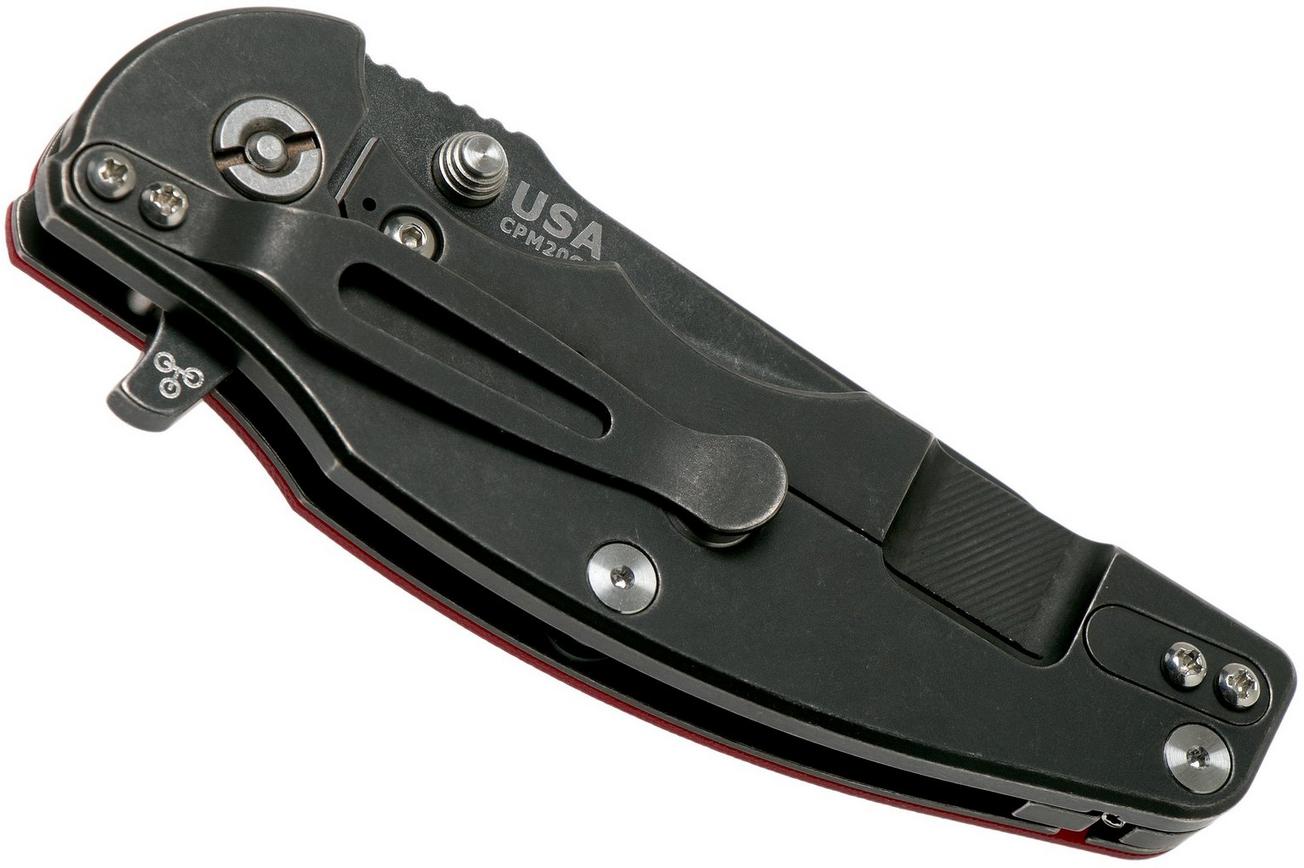 Rick Hinderer Jurassic Slicer Battle Black, Red G10 CPM 20CV zakmes