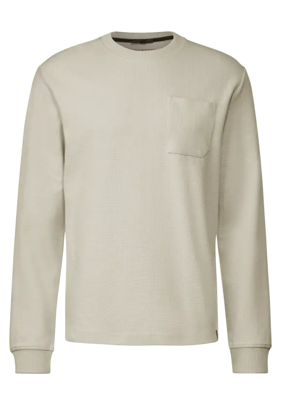 Waffelstruktur Sweatshirt - faded stone