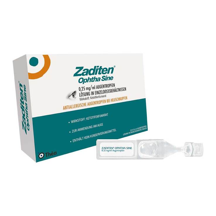 Zaditen ophtha sine Augentropfen Einzeldosispipetten, 20 St