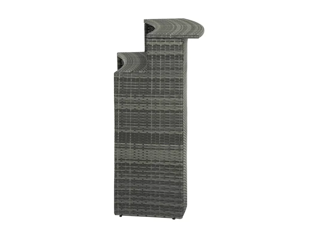 Prolenta Premium - Table de bar de jardin Gris 120x55x110 cm Résine tressée