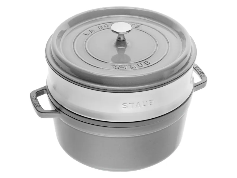 ZWILLING STAUB LA COCOTTE, Gryde bradepande, Rund, Støbejern, Keramisk, Gas, Halogen, Induktion, Forseglet plade, Grafit, Grå, Emalje