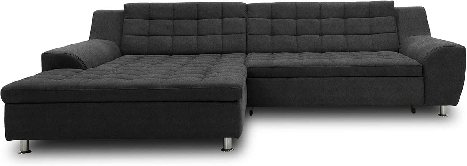 DOMO. collection Ecksofa Merida, Sofa in L-Form, Eckcouch, Couch-Garnitur, Polsterecke 304 x 200 x 84 cm (BxTxH), dunkelgrau