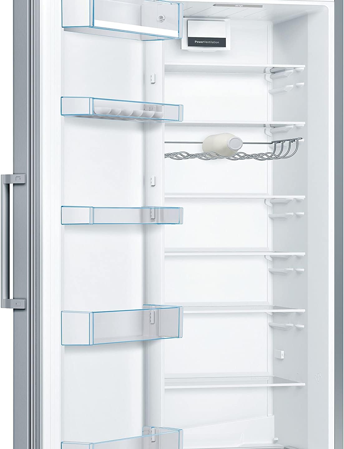 Bosch KAN95VLEP Europäischer Side-by-Side, 186 x 120 cm, 327 kWh pro Jahr, Inox-look, 346 L Kühlteil & 242 L Gefrierteil, NoFrost, VitaFresh