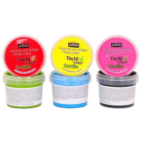 PÉBÉO Tactilcolor Fingermalfarbe Set für Textilien