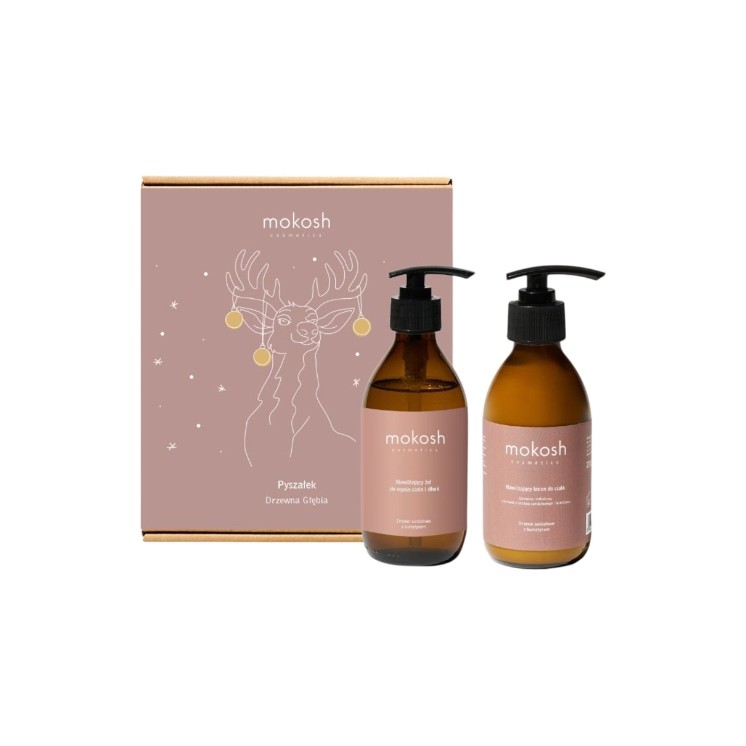 Mokosh Pyszałek Zestaw prezentowy Drzewna głębia: Lotion do ciała 200 ml + Żel do mycia ciała i dłoni 200ml