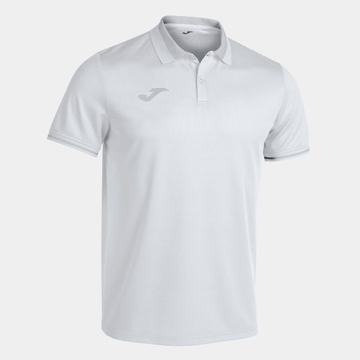 Camisa polo de manga curta Joma Championship VI branca e cinza