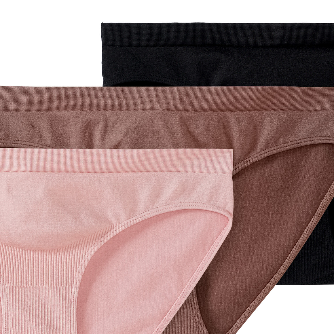 Gina Mama 3 Damen Umstands-Slips aus Mikrofaser rosa / braun / schwarz