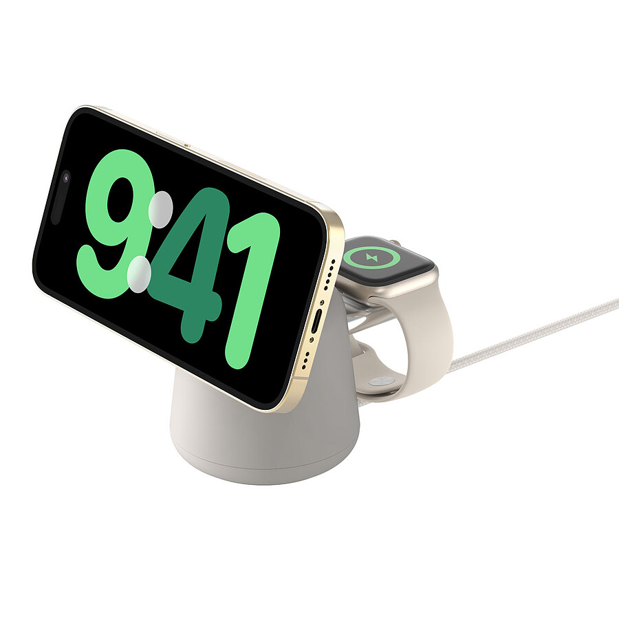 Belkin Chargeur Magsafe 15W + chargeur pour AppleWatch (Blanc)