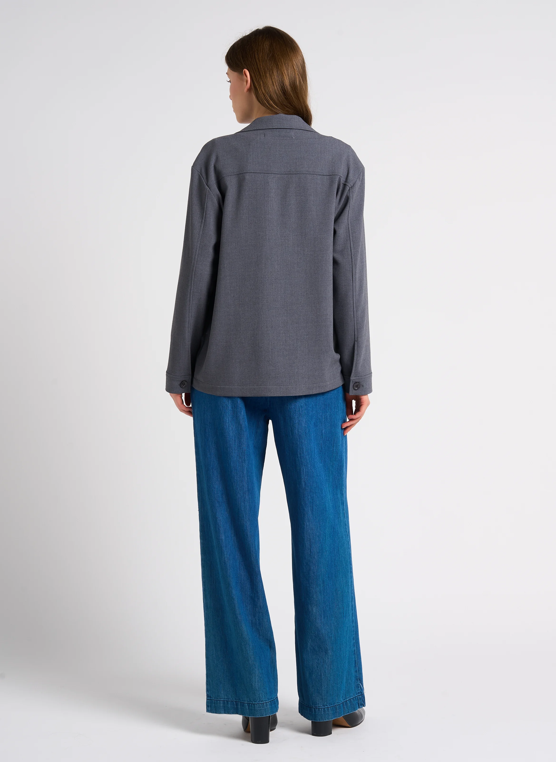 Pantalon large en coton | Bleu