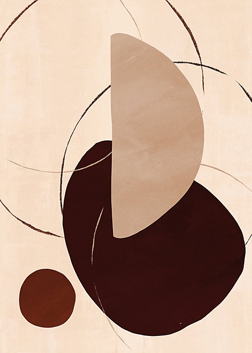 Toile formes marron, noir Dada Art l.50 x H.70 cm