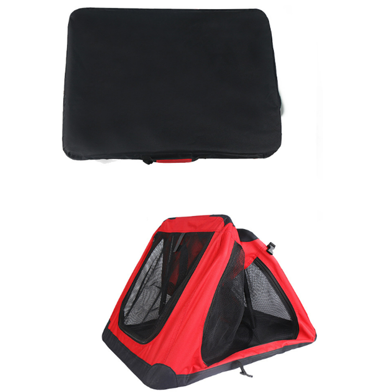 (80x60cm) Hunde Box Transporttasche Faltbare Haustier Reise Tragetasche Autobox - Grau / Schwarz