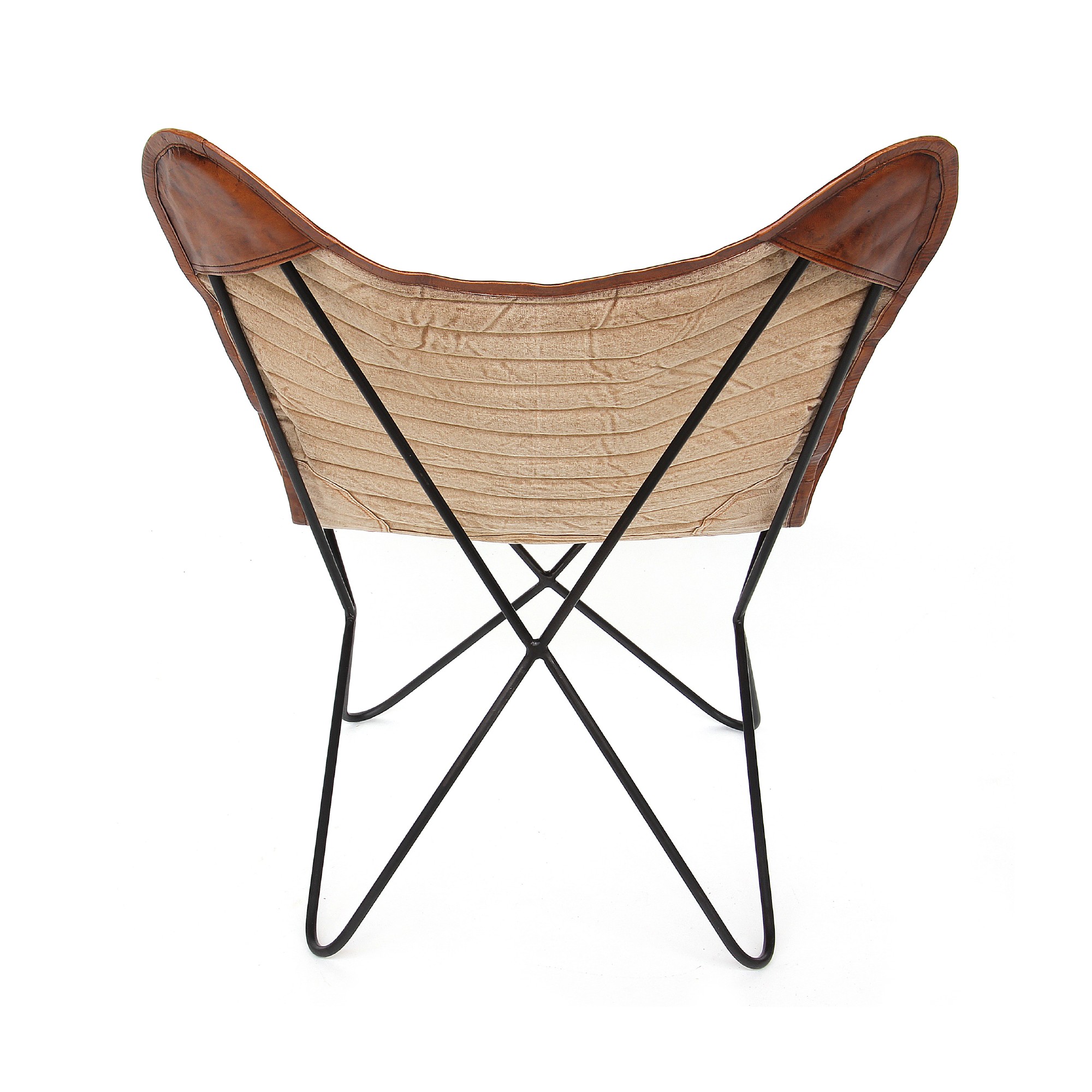 Lounger 'Steve', cognac, schwarz, T 76 cm, B 76 cm, H 90 cm von fischer's lagerhaus