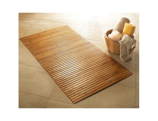 KLEINE WOLKE - Tapis de bain bambus 50x80 cm marron